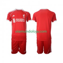 Camisola Liverpool Criança Equipamento Primeiro 2025-2026 Manga Curta